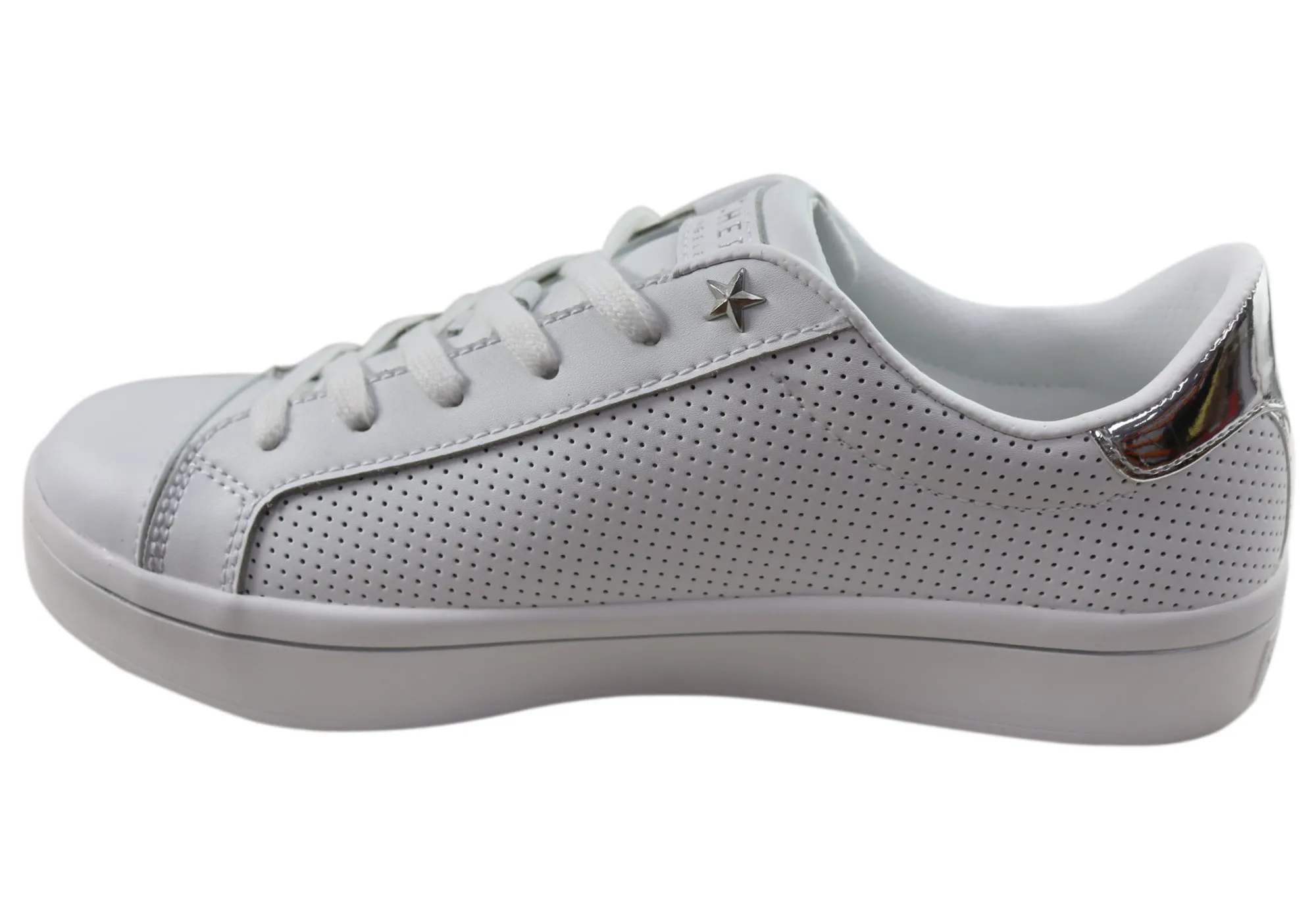 Skechers Womens Hi Lite Per Fect Leather Memory Foam Casual Shoes