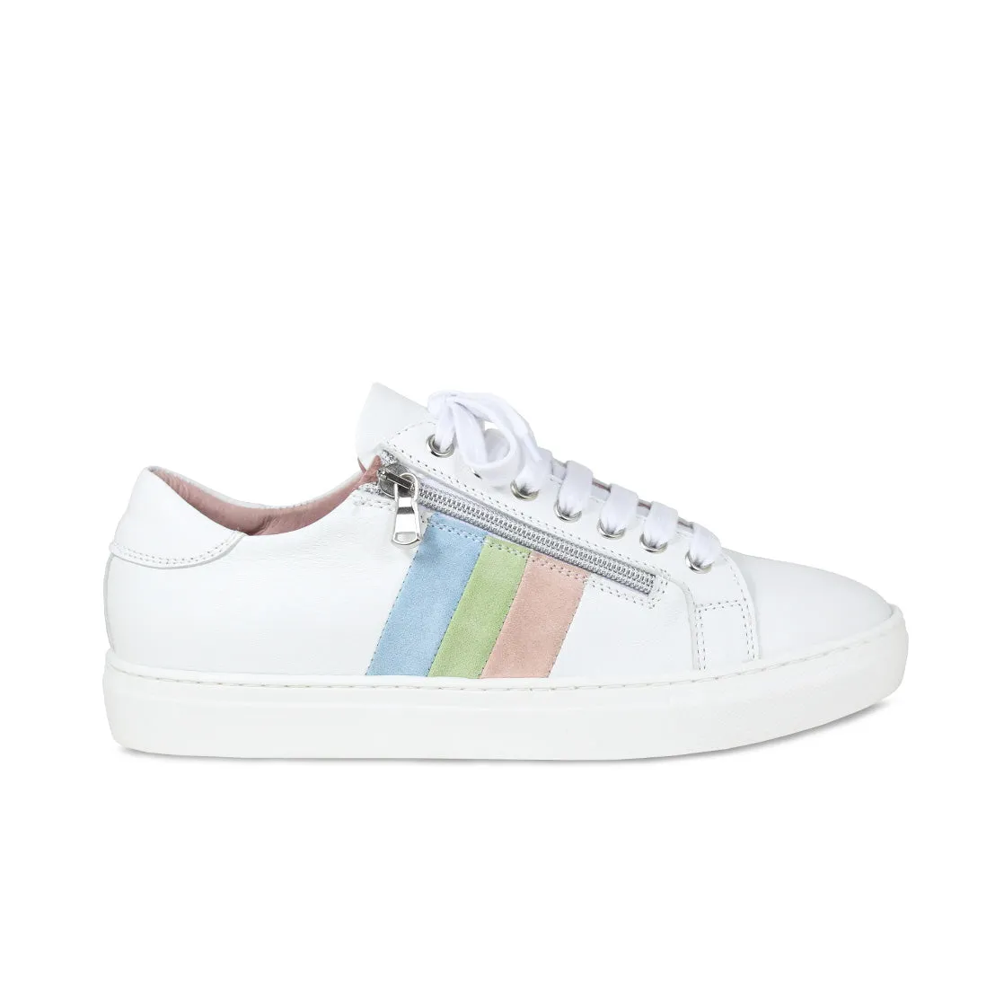 Sprint: White Leather & Multi Pastel