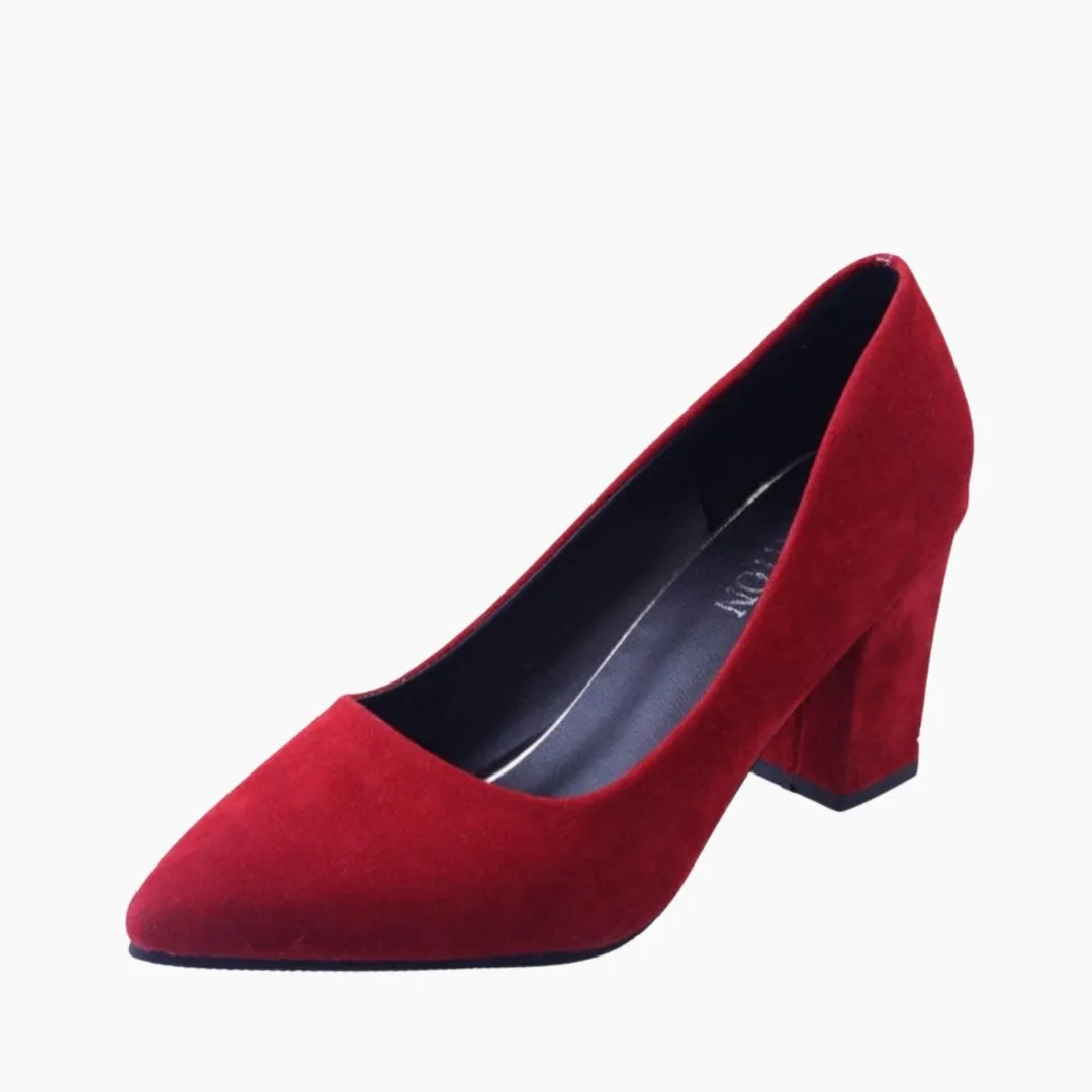 Square Heel, Pointed-Toe : Court Shoes for Women