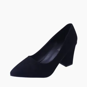 Square Heel, Pointed-Toe : Court Shoes for Women