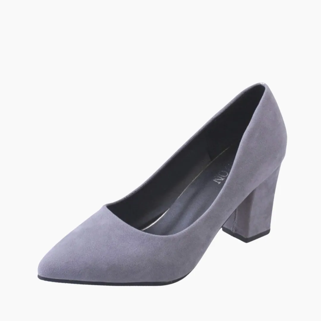 Square Heel, Pointed-Toe : Court Shoes for Women