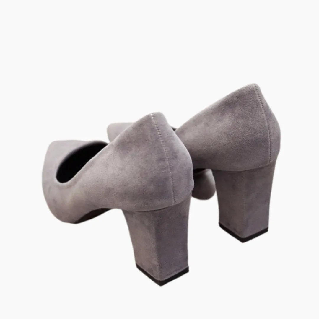 Square Heel, Pointed-Toe : Court Shoes for Women
