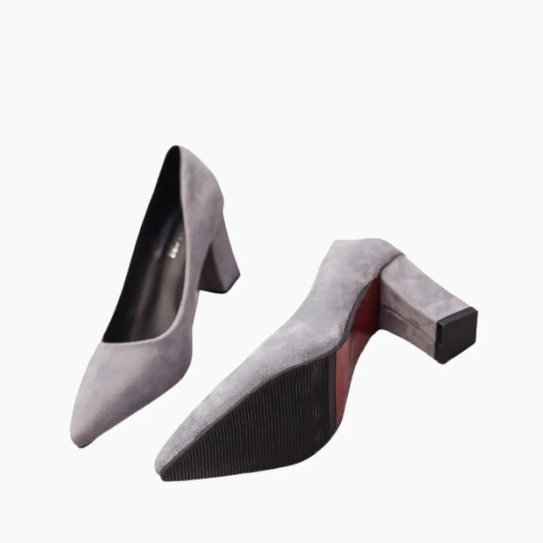 Square Heel, Pointed-Toe : Court Shoes for Women