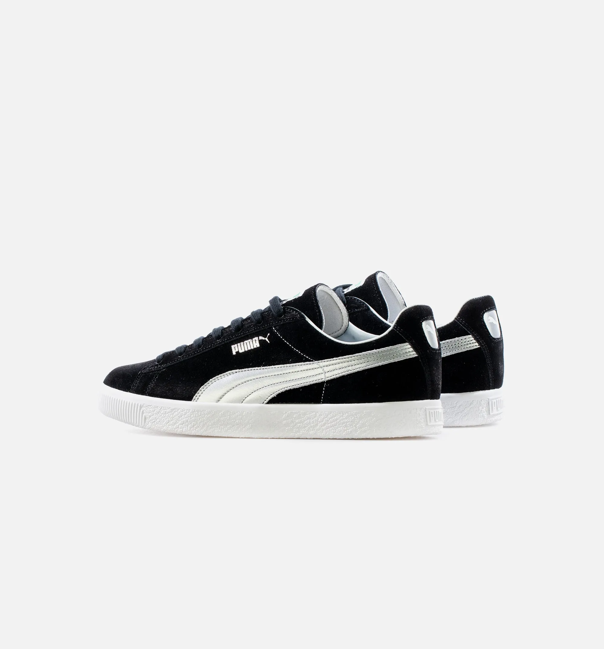 Suede Vintage Made In Japan Black Silver Mens Lifestyle Shoe - Black Silver