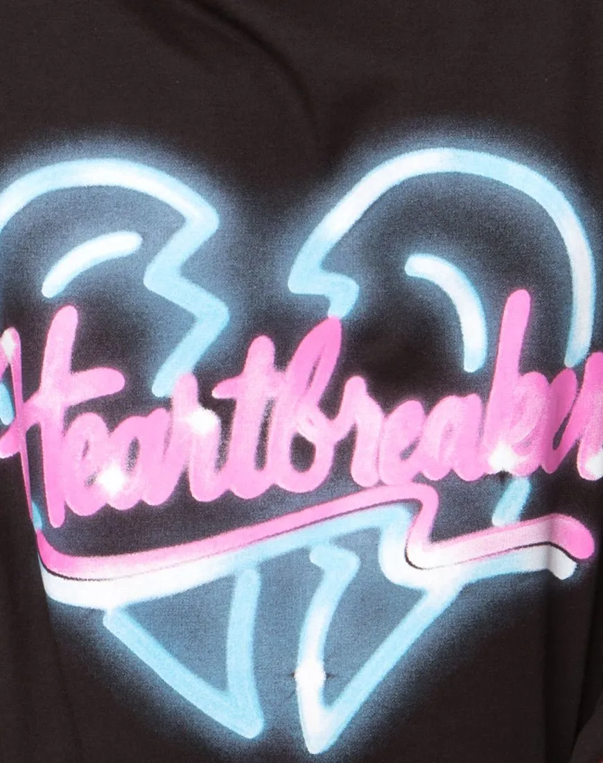 Sunny Kiss Tee in Black Heart Breaker