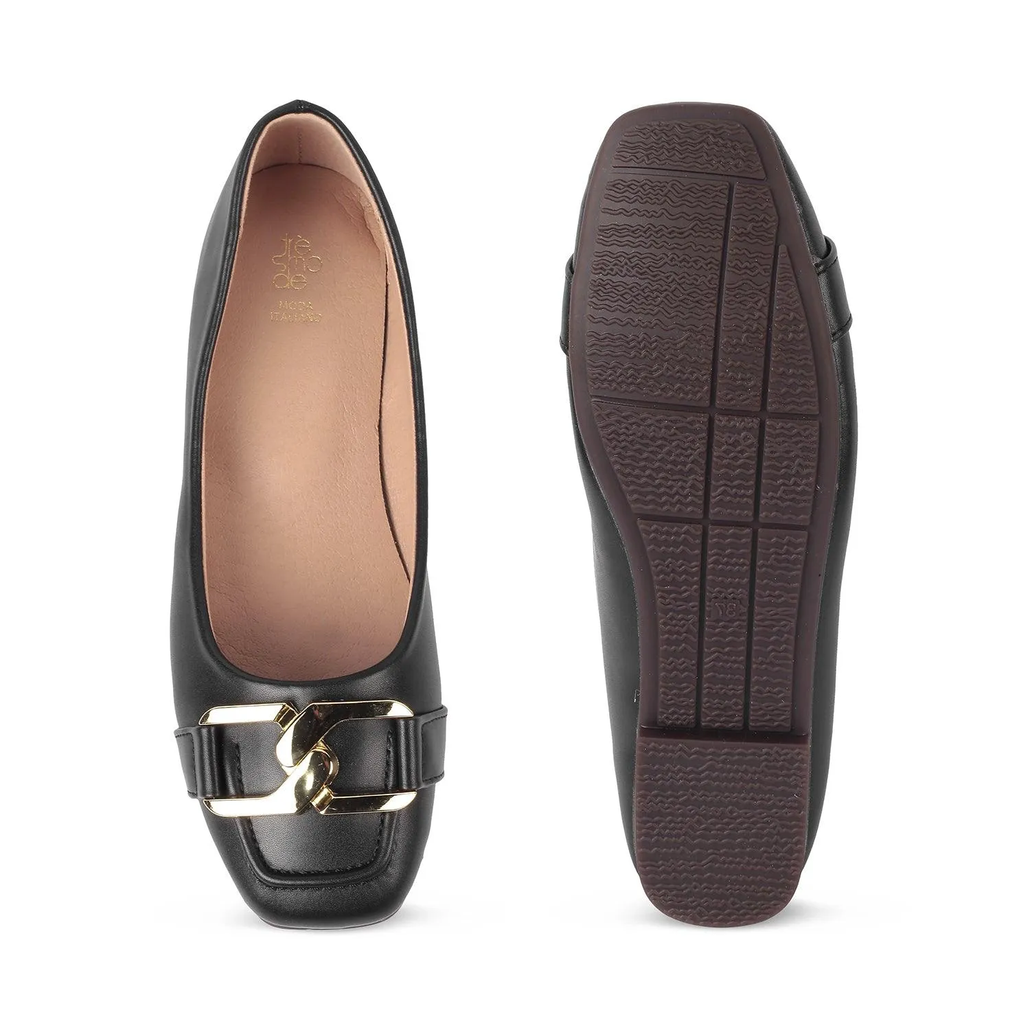 Tresmode Pici Black Women's Dress Ballerinas