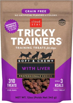 Tricky Trainers Grain Free Soft & Chewy Dog Treats with Liver - 12oz