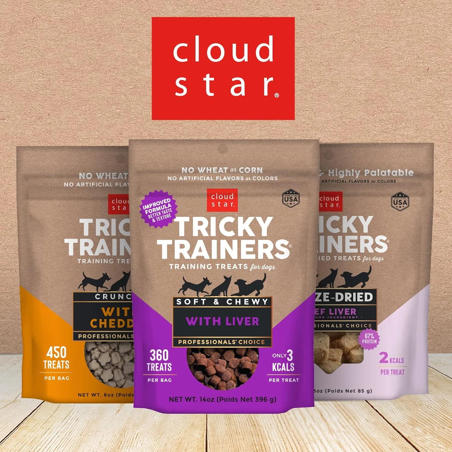 Tricky Trainers Grain Free Soft & Chewy Dog Treats with Liver - 12oz