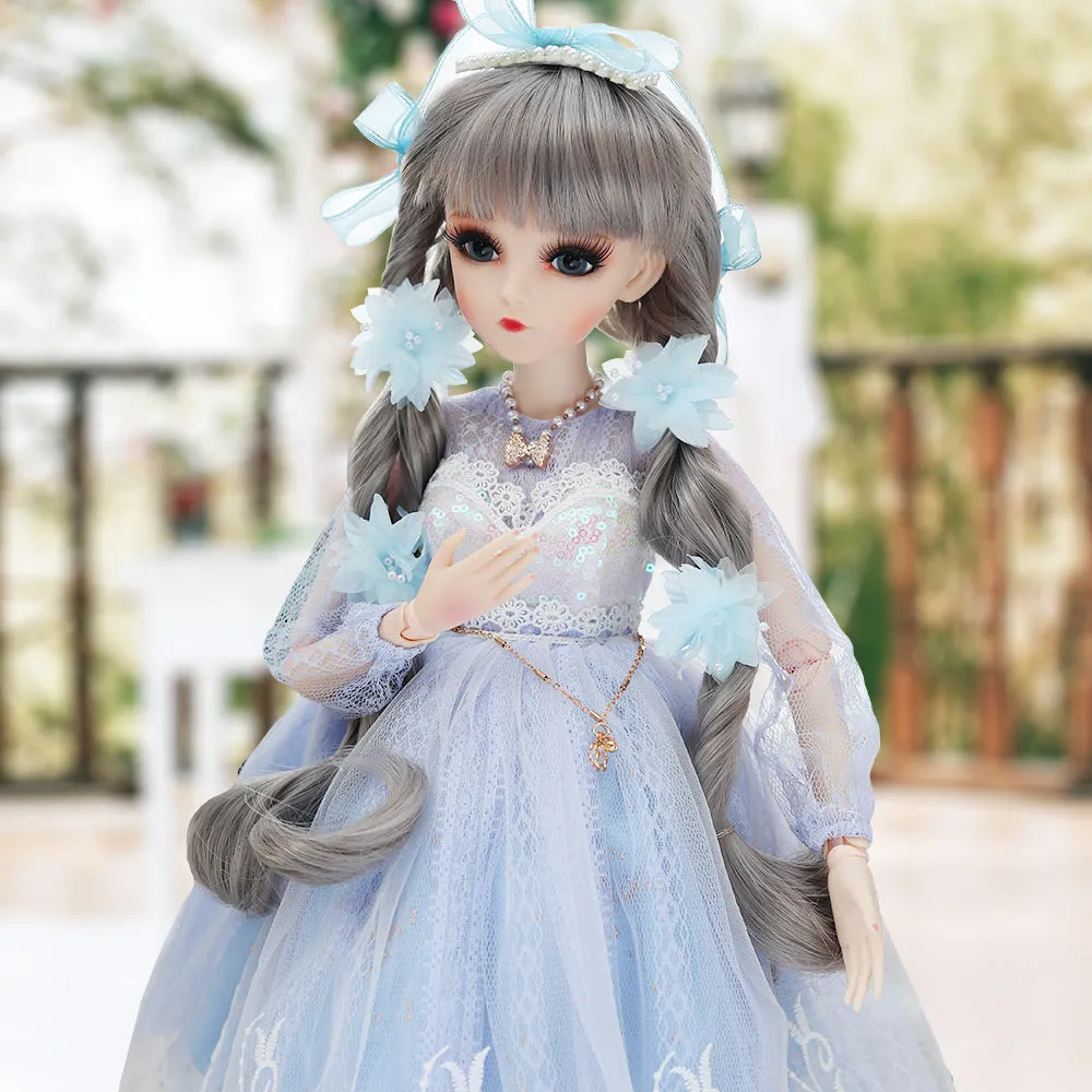 UCanaan BJD Dolls Clothes Set of 1/3 BJD Dolls Wigs Shoes Socks Accessories Full Set for 24inch 60cm BJD Dolls-Hill