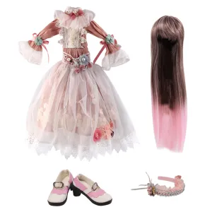 UCanaan BJD Dolls Clothes Set of 1/3 BJD Dolls Wigs Shoes Socks Accessories Full Set for 24inch 60cm BJD Dolls-Lilei