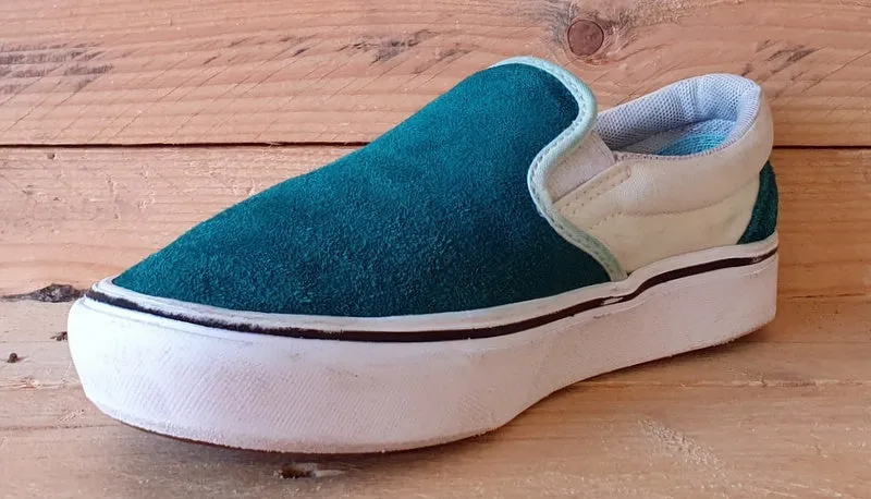 Vans Off The Wall Low Suede Trainers UK3/US5.5/EU35 500664 Green/Teal/White