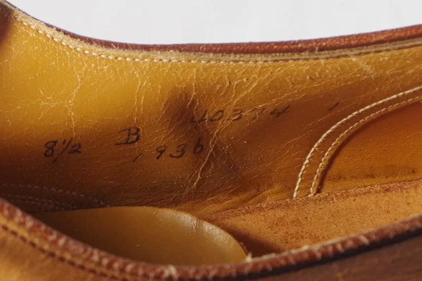 Vintage Bullock's Stacy-Adams Rubber Soled Leather Bluchers - Size 8 1/2 B