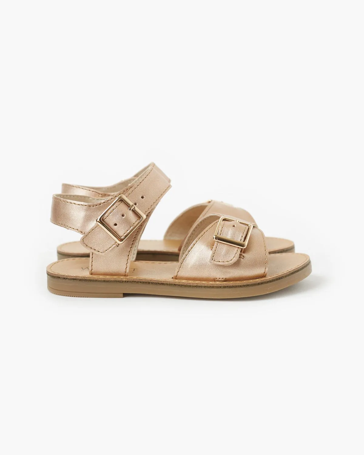 Walnut Ryder Sandal Rose Gold