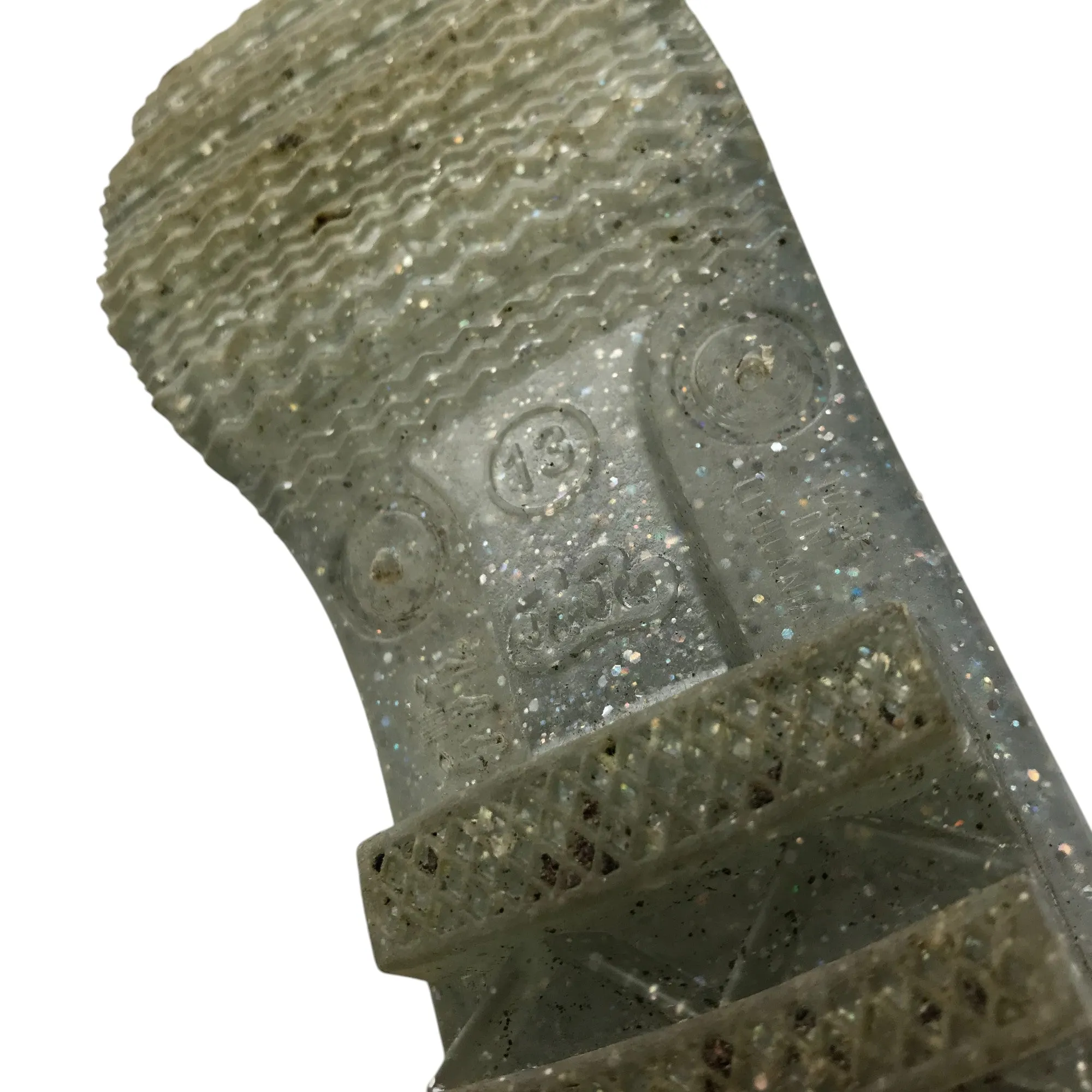 Wellie boots shoe size 13 junior silver glittery calf height