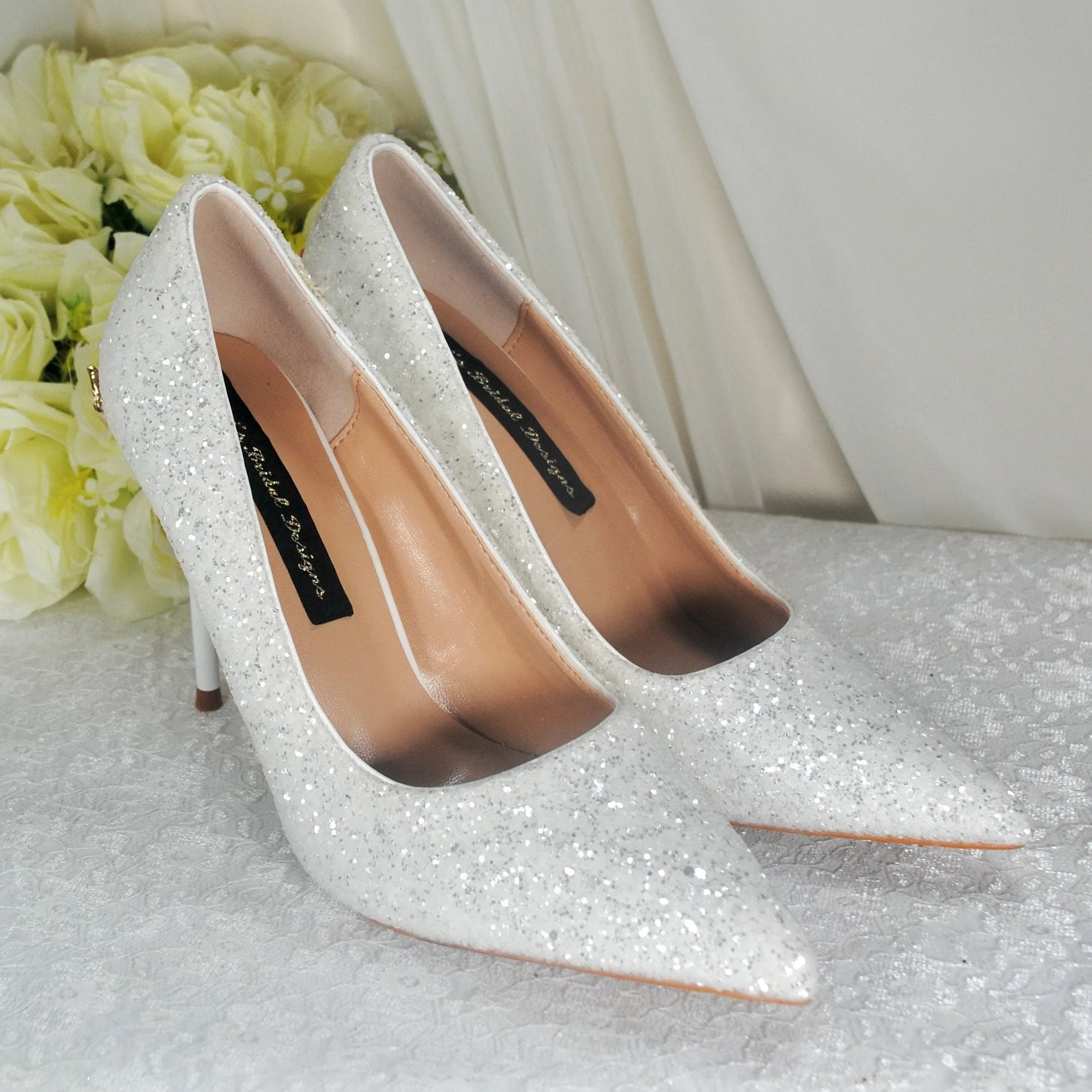 White Beauty & the Beast Bridal Shoes - Size UK4/US7.5