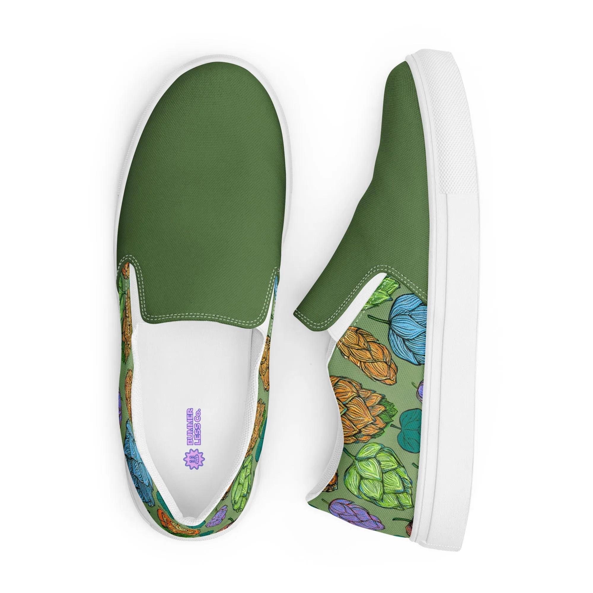 Women’s Mind Your Hops Slip-On Canvas Shoes – Floral & Green